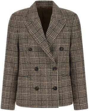 Brunello Cucinelli Blazer 'Prince Of Wales' - Marrone
