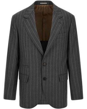 Brunello Cucinelli Pinstripe Blazer - Black
