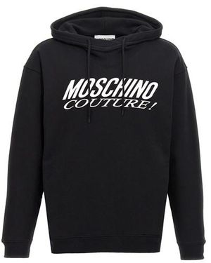 Moschino Felpa con cappuccio stampa logo - Nero