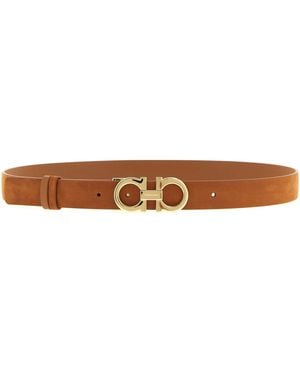 Ferragamo 'gancini' Reversible Belt - White