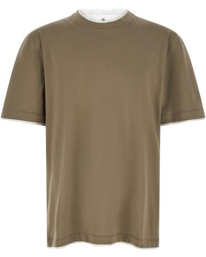 Brunello Cucinelli Double Layer T-shirt - Green