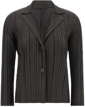 Pleats Please Issey Miyake 'pleats' Blazer - Black
