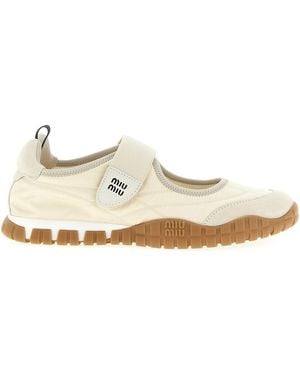 Miu Miu 'tyre' Ballet Flats - Natural