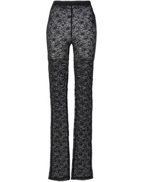 Alessandra Rich Leggings pizzo strass - Grigio