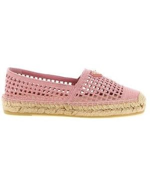 Prada Espadrillas Maglia Crochet - Rosa