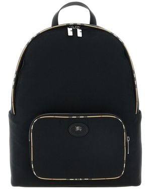 Burberry Check Backpack - Black