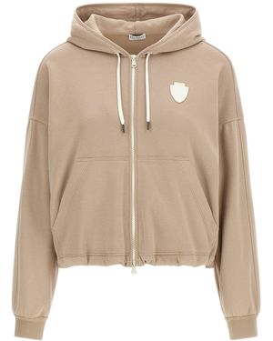 Brunello Cucinelli Heraldic Coat Of Arms Hoodie - Natural