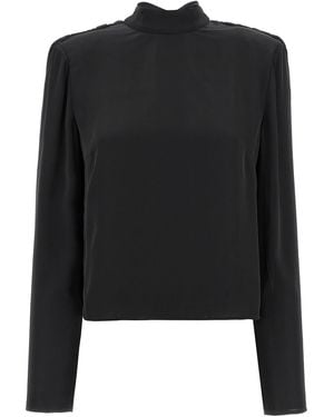 ROTATE BIRGER CHRISTENSEN Top 'Satin Drapy Back' - Black
