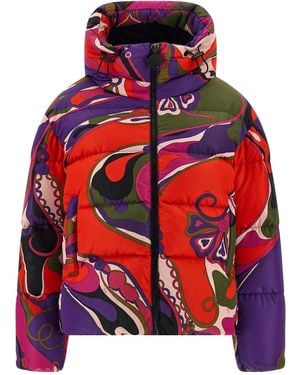 PUCCI 'orchidee' Down Jacket - Red