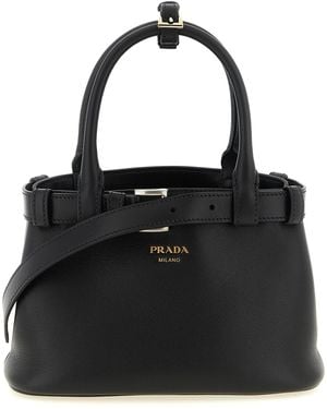 Prada 'buckle Small' Handbag - Black