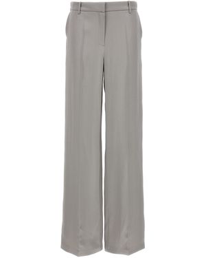 Magda Butrym Satin Straight Leg Trousers With Central Crease - Grey