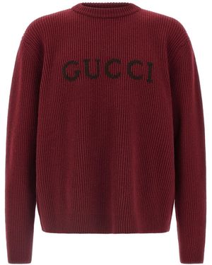 Gucci Pullover Mit Intarsienmuster - Rot
