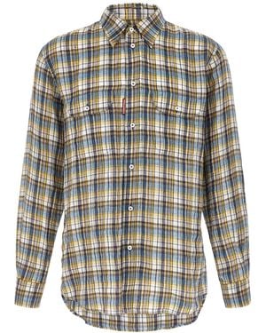DSquared² Leinenhemd Mit Logo-Etikett - Grau