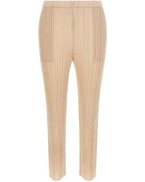 Pleats Please Issey Miyake 'monthly Colors: July' Trousers - Natural