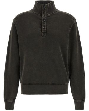 Entire studios Buttoned Turtleneck Sweatshirt - Black