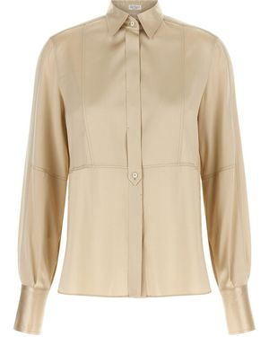 Brunello Cucinelli Hemd Aus Satin Und Seide - Natur
