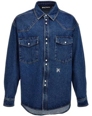 Palm Angels Camicia 'Lw Monogram' - Blu