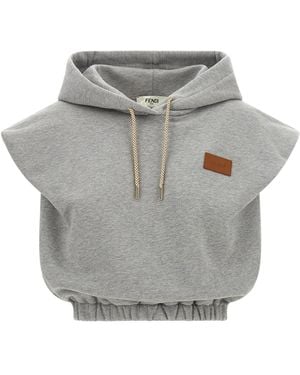 Fendi 'essentia' Sweatshirt Top - Grey