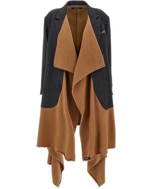 Undercover Shetland Wool Shawl Blazer - Brown