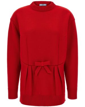 Prada Bow Jumper - Red