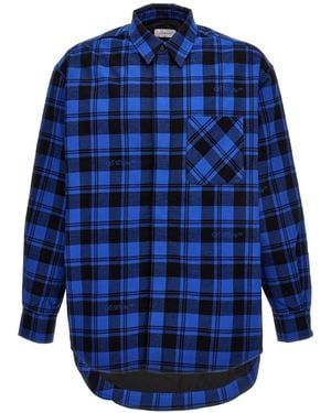 Off-White c/o Virgil Abloh 'check Flannel' Overshirt - Blue