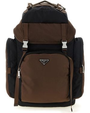 Prada Zaino Re-Nylon Con Fibbie A Scatto - Nero
