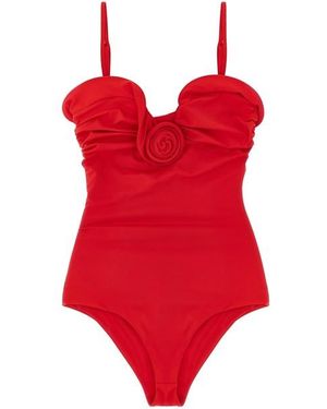 ワンピース水着 MAGDA BUTRYM 'Swimsuit 07' one-piece swimsuit (829725 RED) Ruched flower swimsuit in red