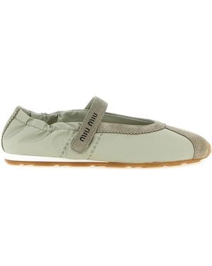 Miu Miu 'plume' Ballet Flats - Green