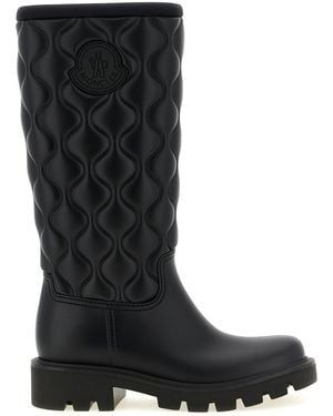 Moncler Knee-High Boots With Quilted Effect - Black