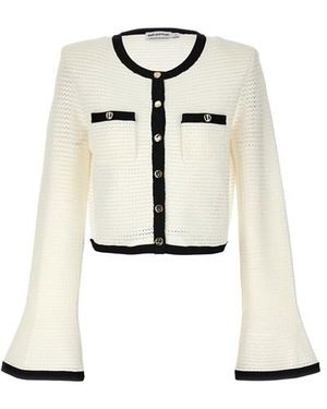 Self-Portrait Cardigan 'Crochet' - Neutro