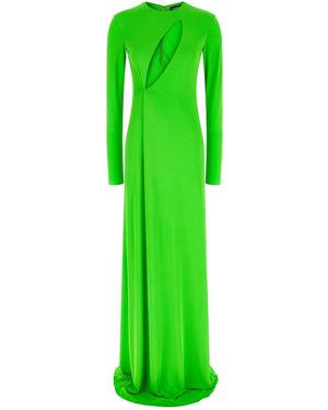 Tom Ford 'Long Sleeve Slash Front Evening' Dress - Green