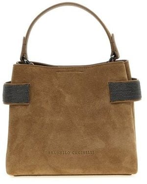 Brunello Cucinelli Borsa a mano 'Essence' piccola - Marrone