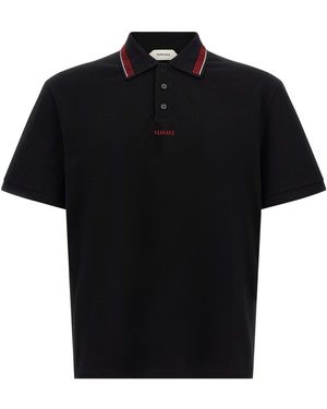 Versace 'greca' Polo Shirt - Black