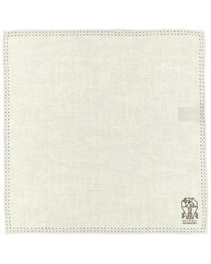 Brunello Cucinelli Logo Pocket Clutch Bag - Natural