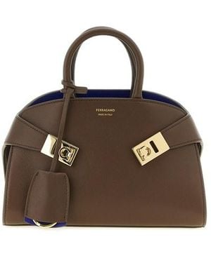Ferragamo Borsa A Mano 'Hug Bicolor (Xs) - Marrone