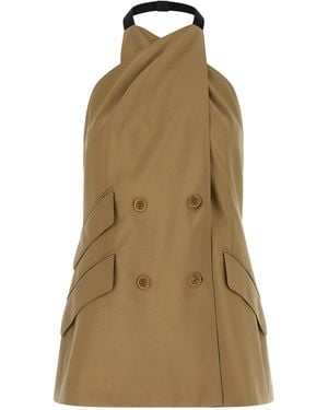 Max Mara Tailored Vest With Halter Neckline - Natural