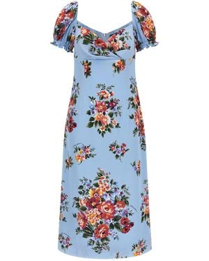Dolce & Gabbana 'mazzo Di Fiori' Print Dress - Blue