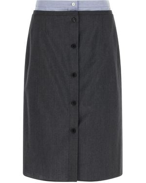 Prada Double Layer Skirt - Grey
