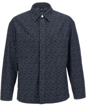 Fendi Overshirt Denim Ff - Blue