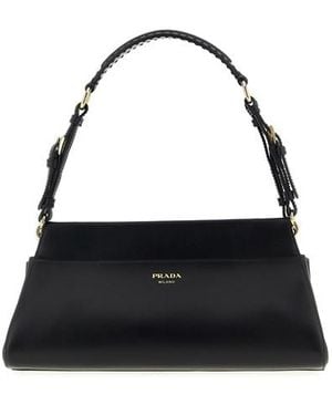 Prada Borsa A Spalla Nappa - Nero
