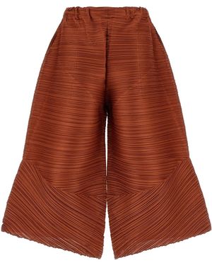 Pleats Please Issey Miyake 'thicker Bounce' Trousers - Brown