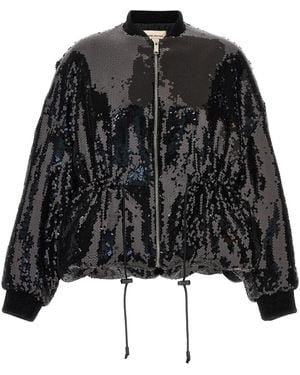 Alexandre Vauthier Sequin Bomber Jacket - Black