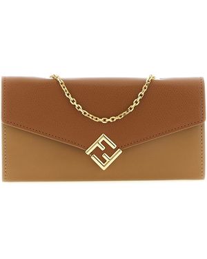 Fendi Geldbörse "Ff Diamonds" An Der Kette - Braun