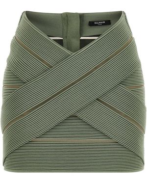 Balmain V-shaped Waist Skirt - Green