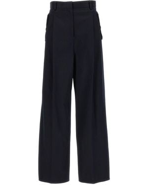 Lanvin Loose Leg Front Pleat Trousers - Blue