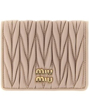 Miu Miu Small Matelassé Nappa Wallet - Pink