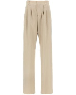 Saint Laurent Trousers 'Pleated Wool' - Natural