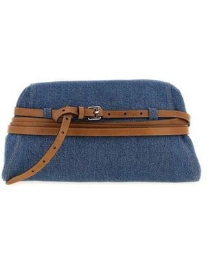 Moschino Clutch 'Tie Me' Grande - Blu