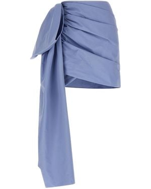 Self-Portrait 'blue Cotton Tie Side Mini' Skirt