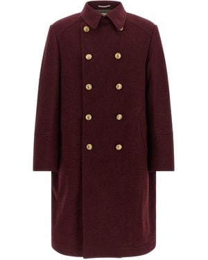 Brunello Cucinelli Cashmere Double-breasted Coat - Red